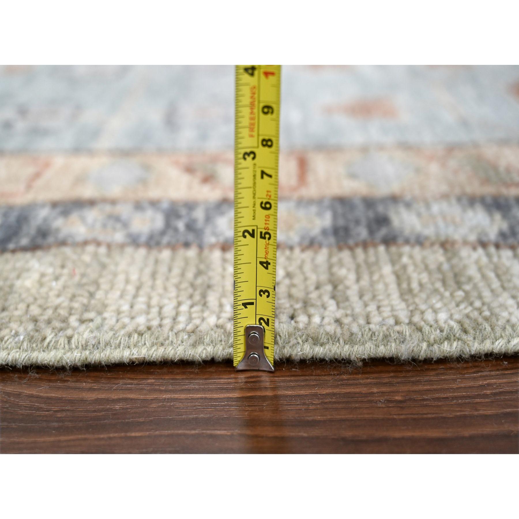 Tapis noué à la main vert Oushak Design Supple Collection 11'9