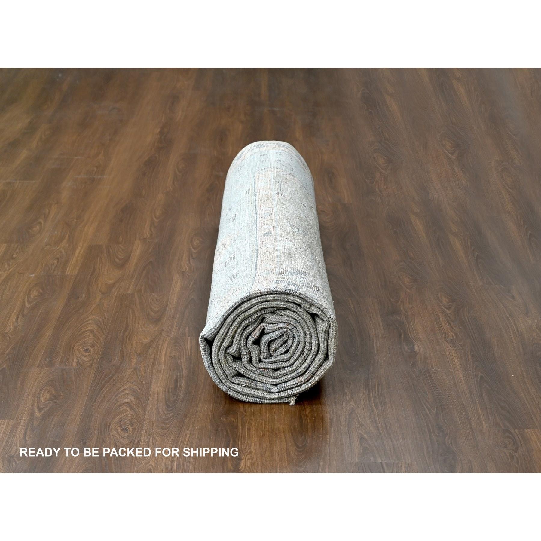 Tapis noué à la main vert Oushak Design Supple Collection 11'9