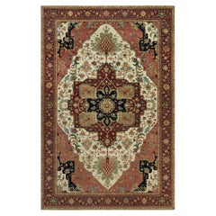 11
9 "x18
2" Seedpearl Weiß Handgeknüpft Antik Heris Wolle Überdimensionale Teppich