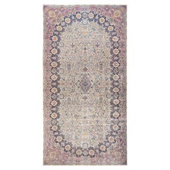 11
9"x23
Ivory Vintage Persian Kerman Hand Knotted Soft Wool XL Oriental Rug