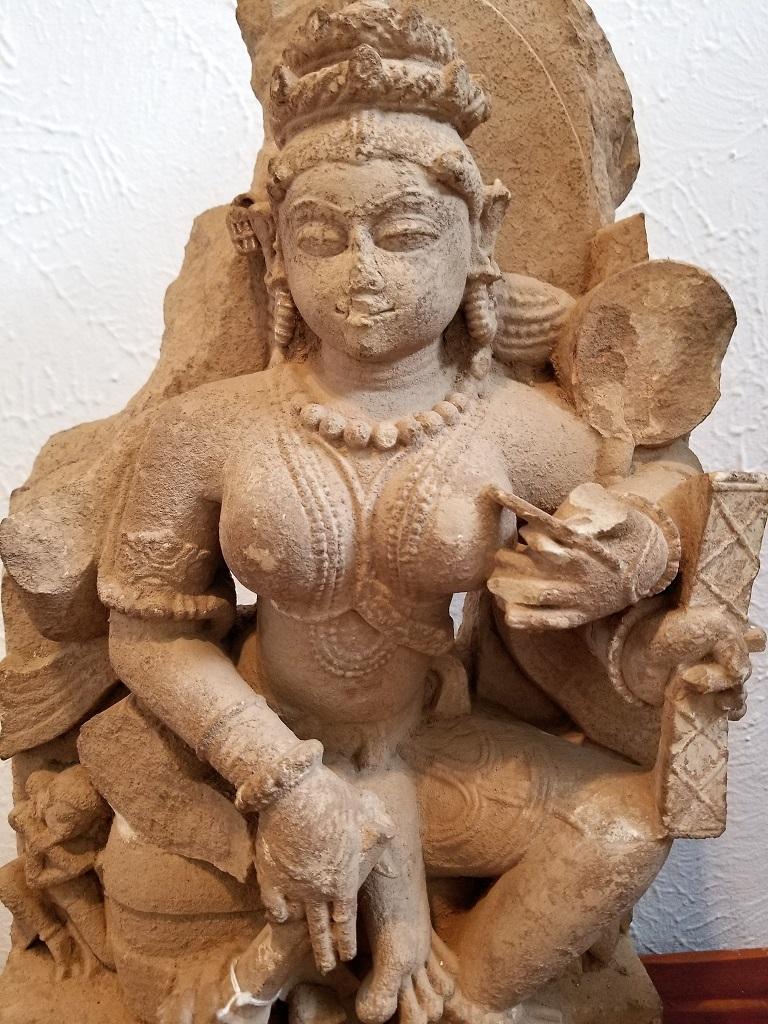 11C SE Asian Indian Saraswati Buff Sandstone For Sale 3