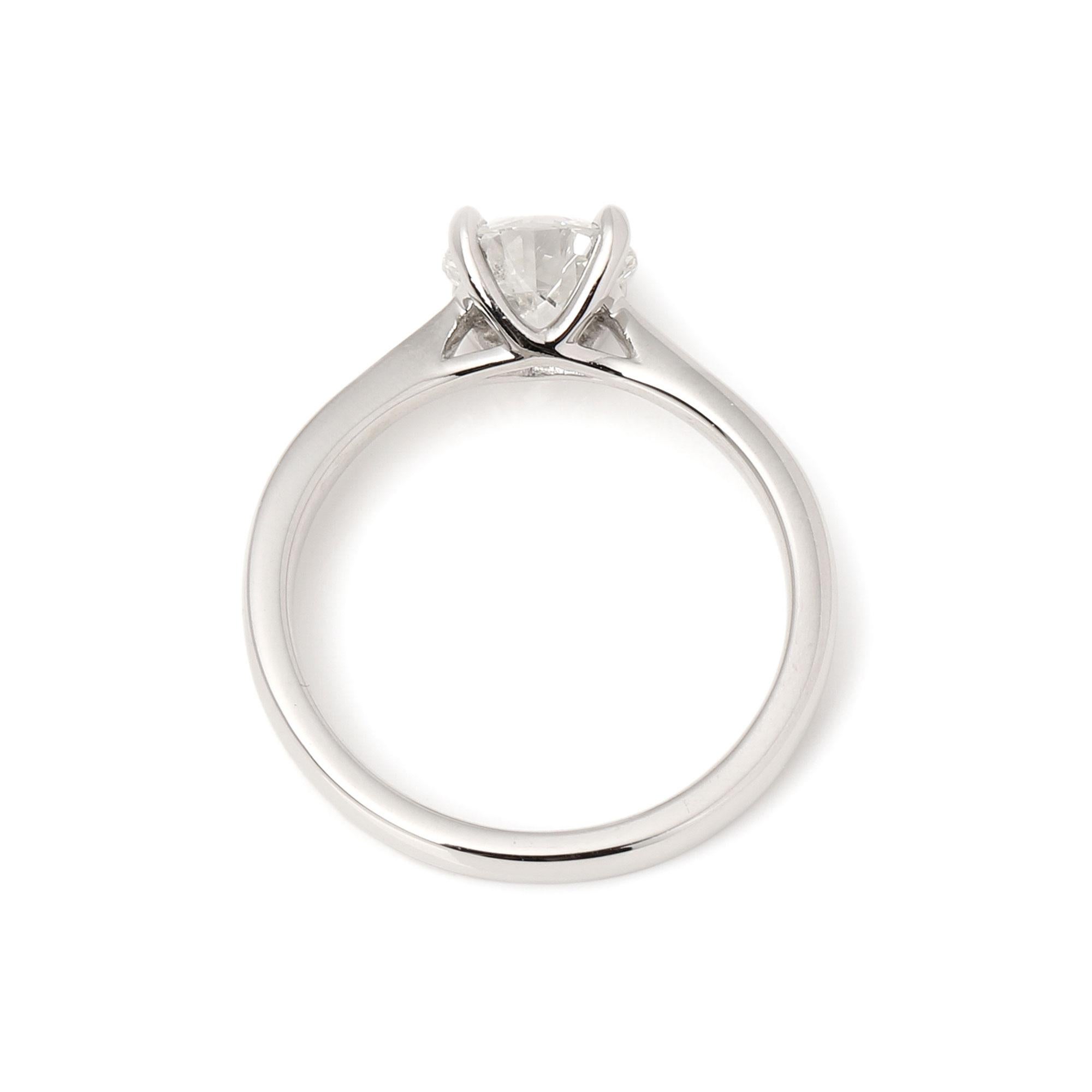 Contemporary 1.1 Carat Diamond Solitaire Platinum Ring For Sale