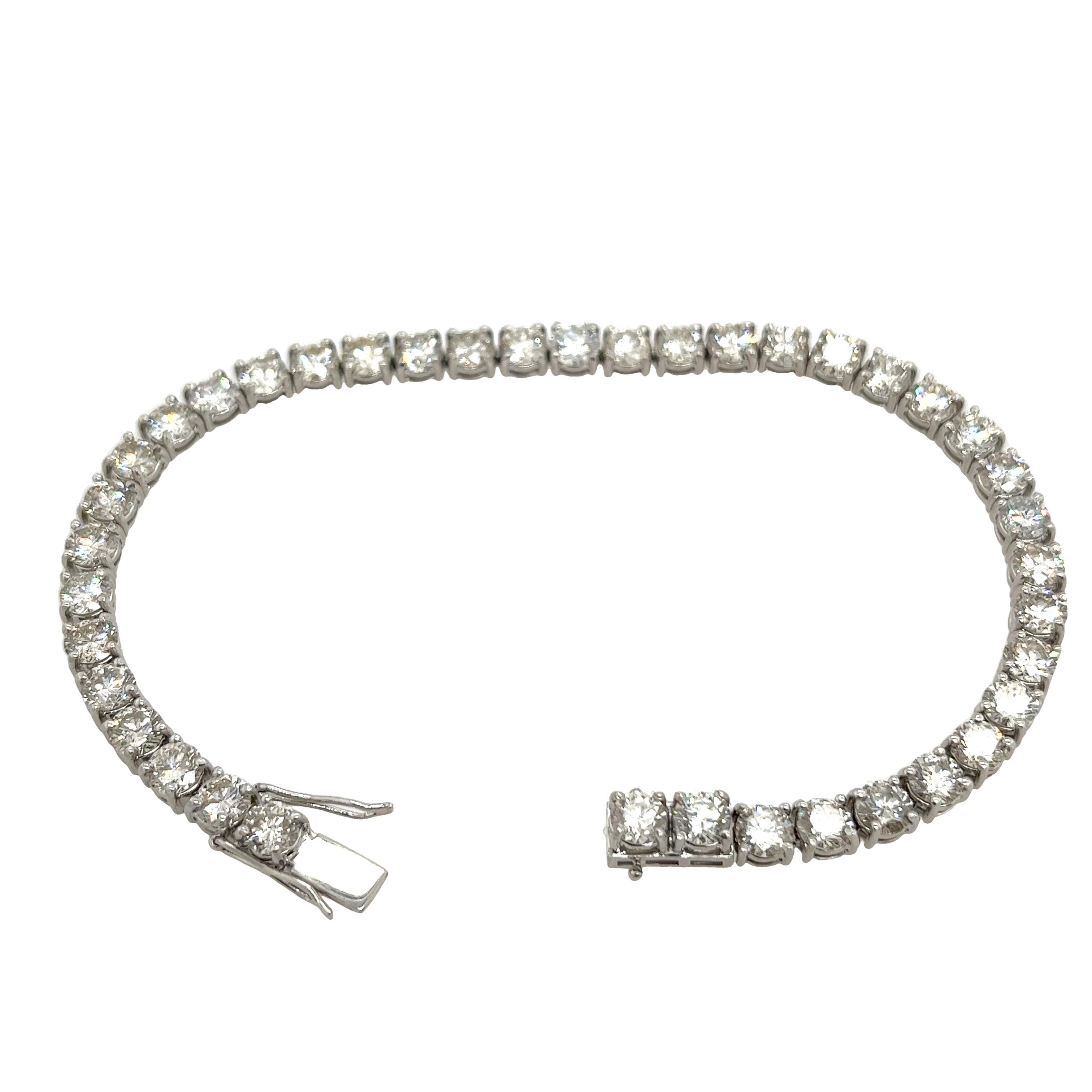 Women's 12ct Diamond Tennis Bracelet Set In Platinum