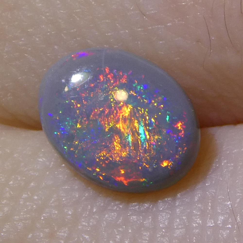 Opale grigio ovale cabochon 1,1ct dall'Australia in vendita 8