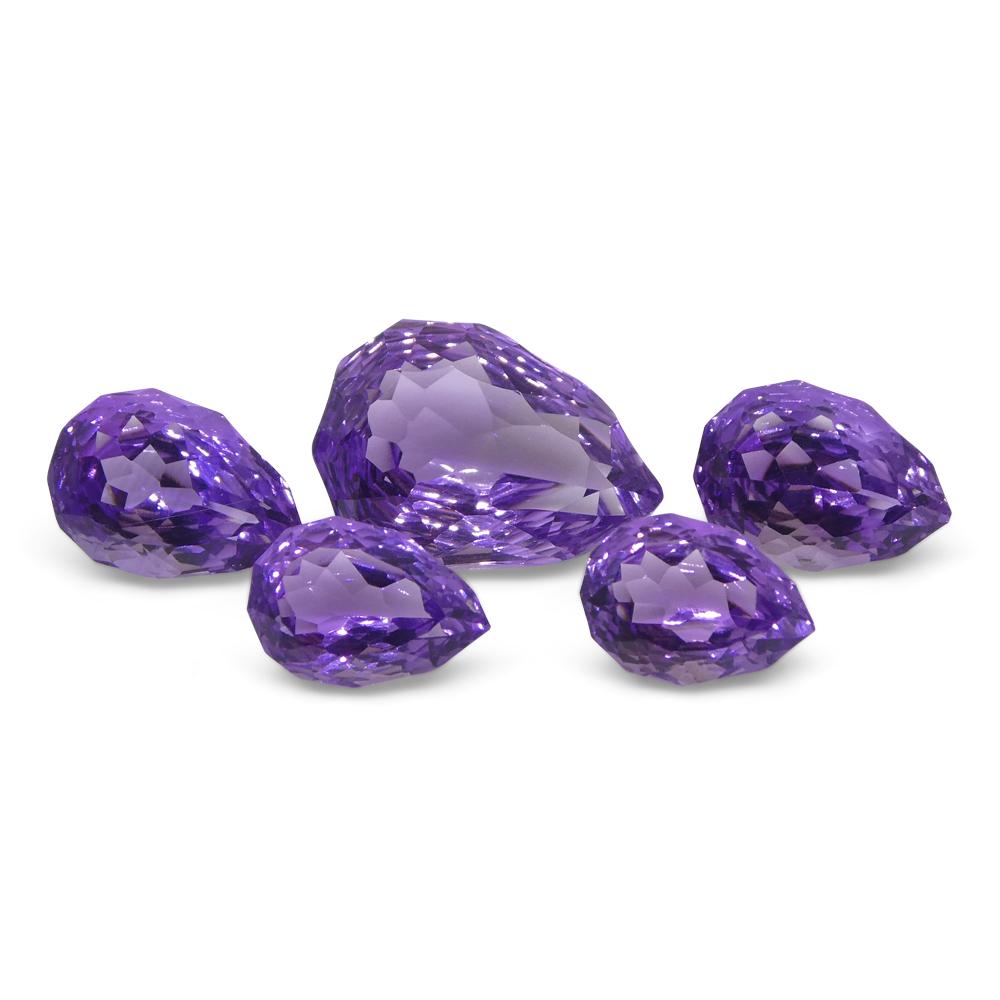Set di ametiste a pera 11ct 'Hypatia' con taglio fantasy/di fantasia in vendita 7