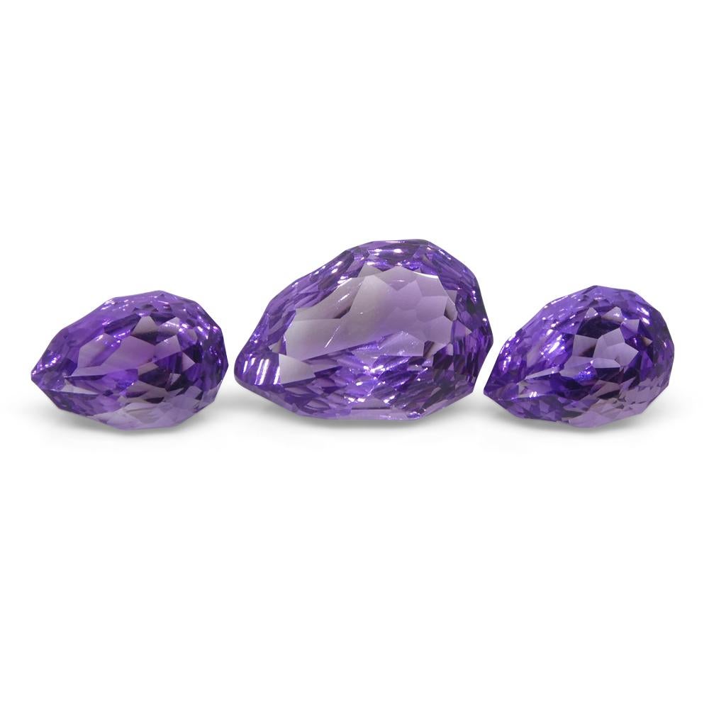 Set di ametiste a pera 11ct 'Hypatia' con taglio fantasy/di fantasia in vendita 3