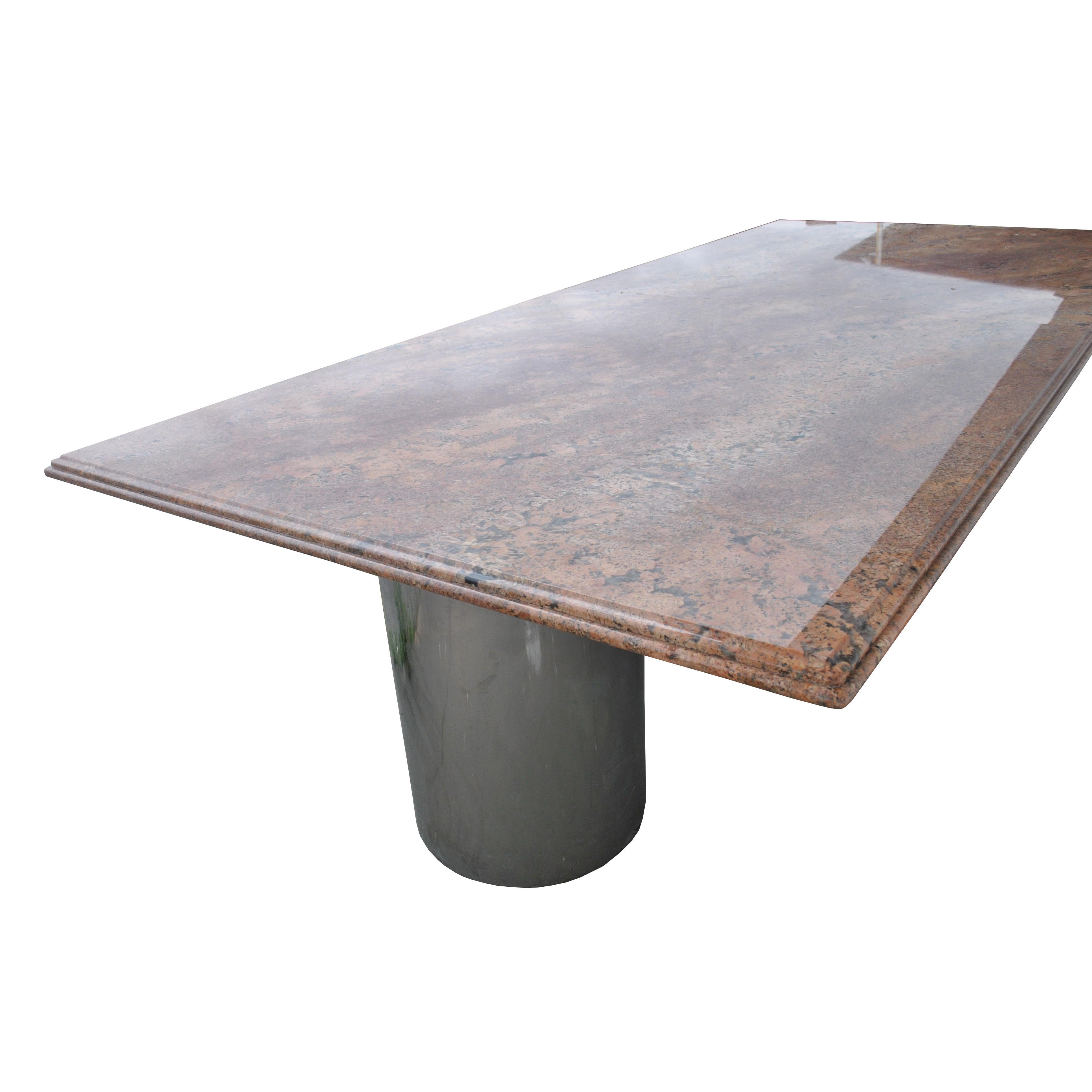 20th Century 11ft Modern Granite Chrome Conference Table