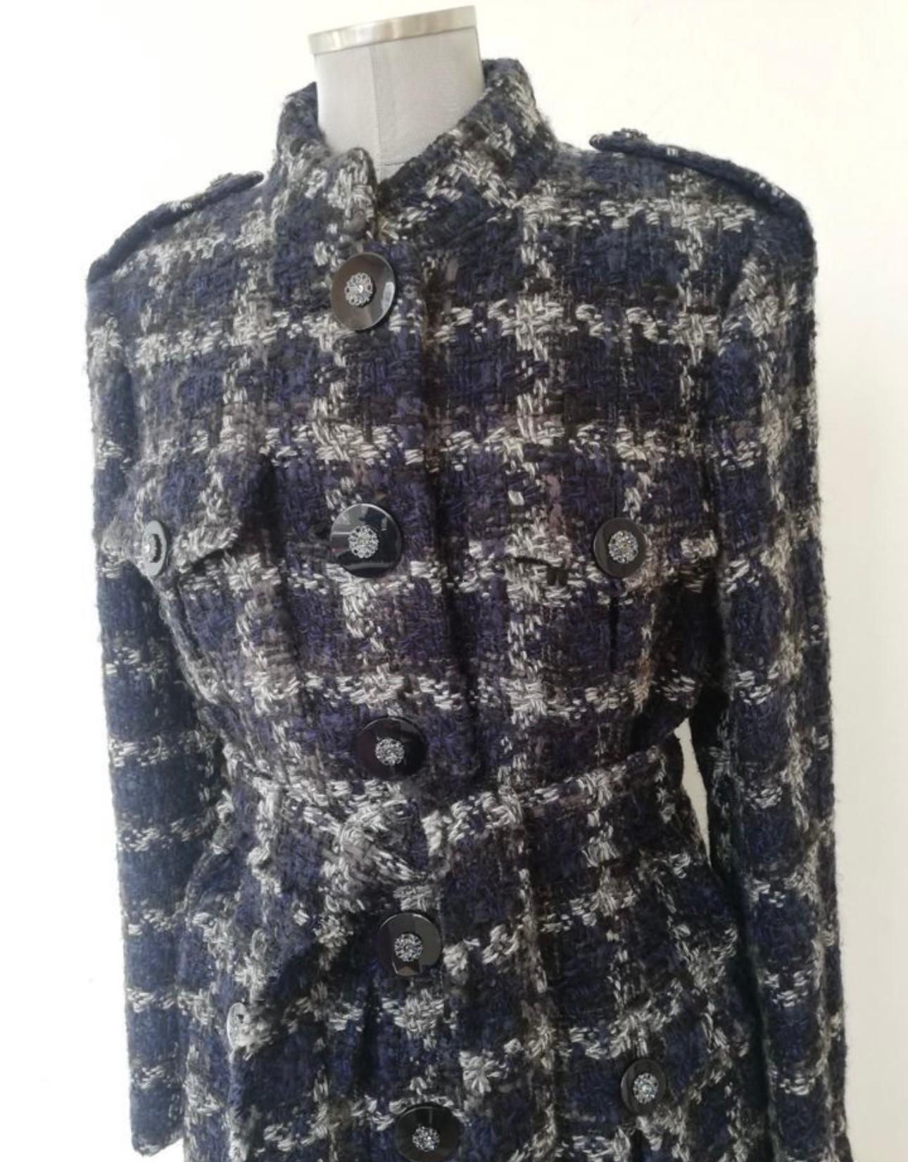 11K$ Paris / Cosmopolite CC Jewel Buttons Tweed Coat 2