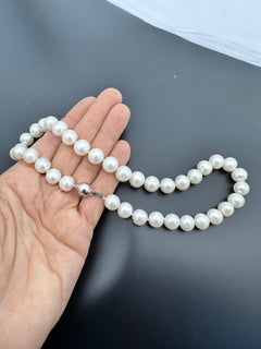 11mm Jumbo Pearl Strand 18" Necklace Beads 14 Karat White Gold