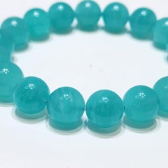 11mm Natural Amazonite Bead Stretch Bracelet – 17cm