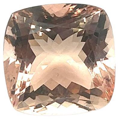 Natural Peach Morganite Cushion Shape 21.77 Cts Loose Gemstone Morganite  For Sale