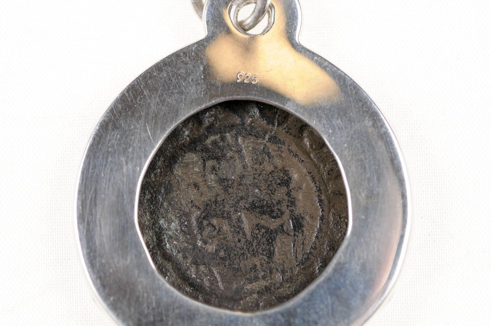 18th Century and Earlier 11th-12th Century Authentic Medieval Coin of the Crusades in Sterling Silver