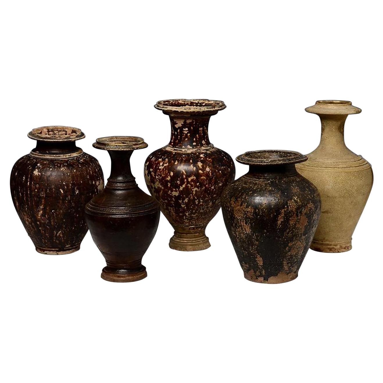 11th-13th Century, Kulen to Bayon, Antique Khmer Pottery Vases
