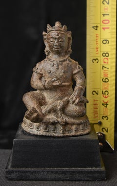11th Century Cast Bronze Jambhala or Kubera Sculpture, Hindu-Buddhist Deity