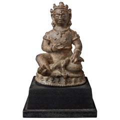 11th Century Cast Bronze Jambhala or Kubera Sculpture, Hindu-Buddhist Deity
