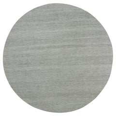 11'x11' Rustic Gray Grass Design Hand geknüpft undyed Wolle Runde Orientteppich