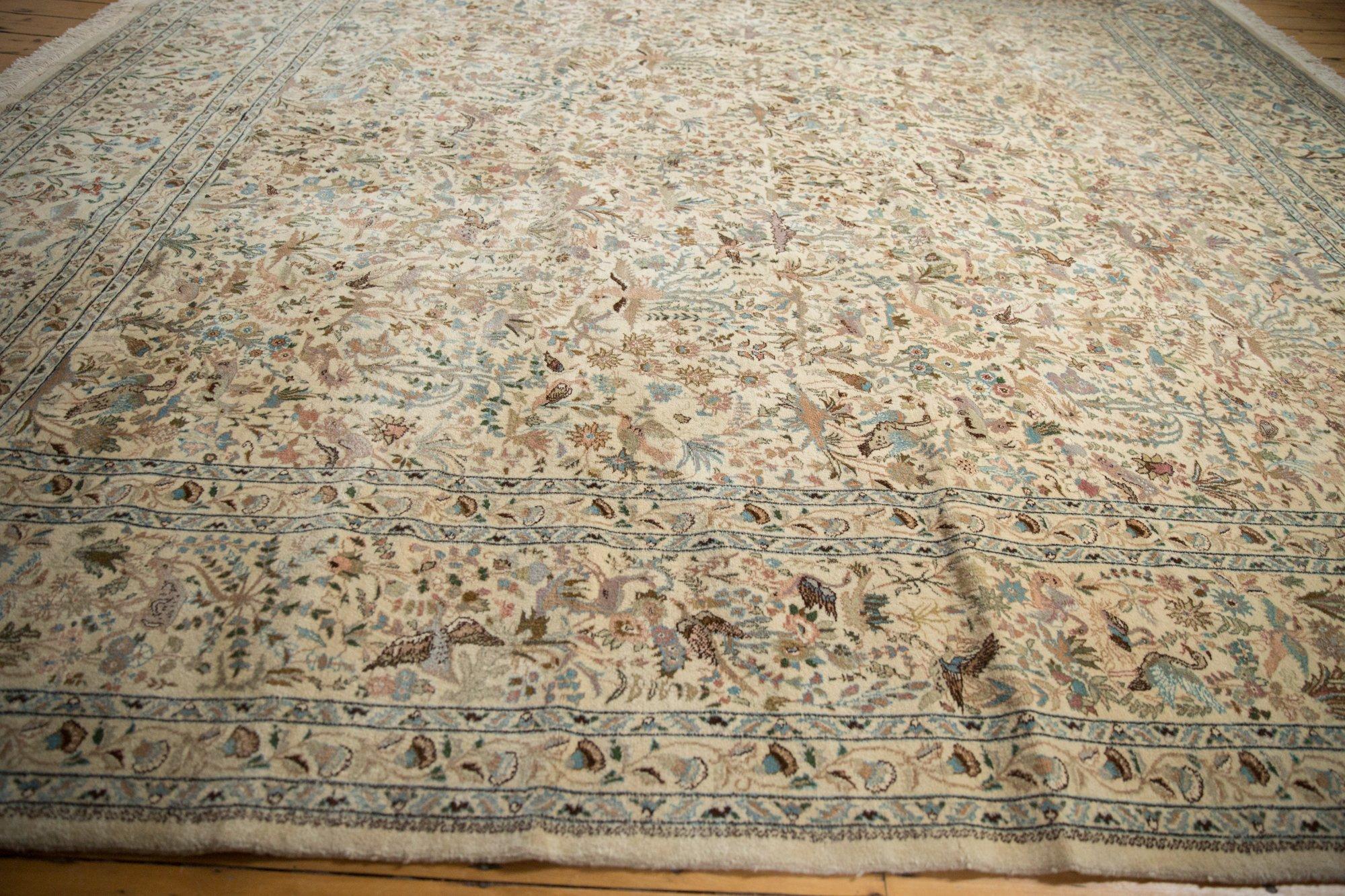 Hand-Knotted Vintage Tabriz Square Carpet For Sale