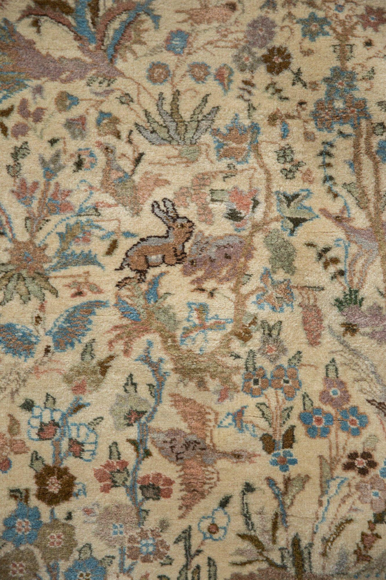 Vintage Tabriz Square Carpet In Excellent Condition For Sale In Katonah, NY