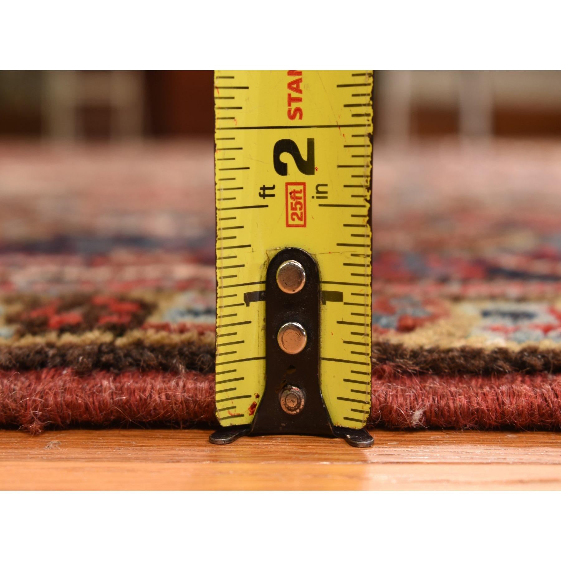 Tapis persan semi-ancien Heriz rouge et pur, noué à la main, rouge 11'x13' en vente 1