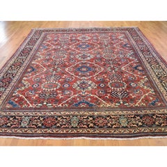 11'x13'8" Antique Persan Mahal Bon état avec quelques usures Propre Tapis fait main