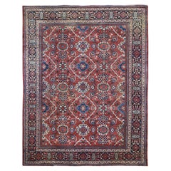 11'x13'8" Antique Persan Mahal Bon état avec quelques usures Propre Tapis fait main