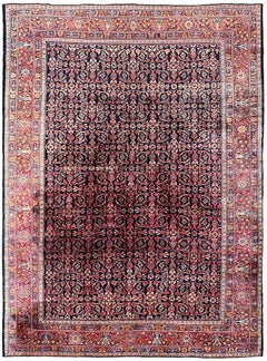 11x14 Antique Persian Malayer Rug Exceptionally Fine Weave Navy Blue 338x419cm