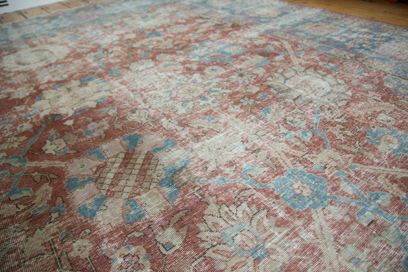 Vintage Distressed Tabriz Carpet For Sale 9