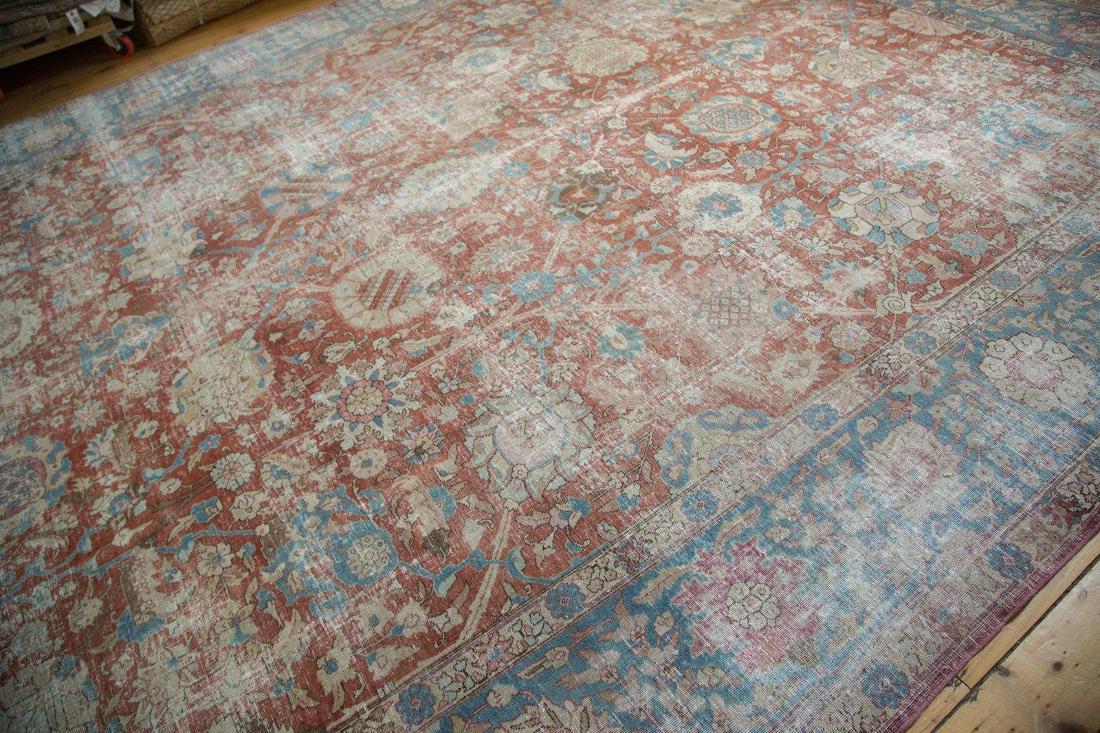 Vintage Distressed Tabriz Carpet For Sale 13