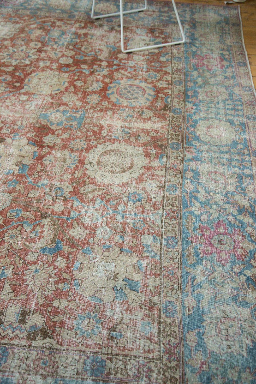 Vintage Distressed Tabriz Carpet In Good Condition For Sale In Katonah, NY