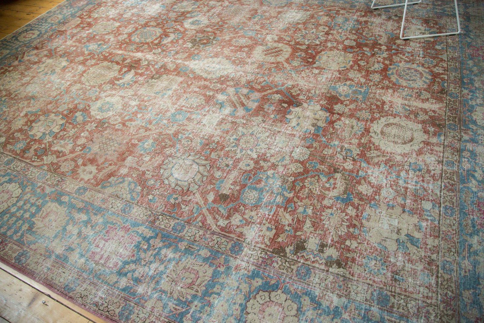 20th Century Vintage Distressed Tabriz Carpet For Sale