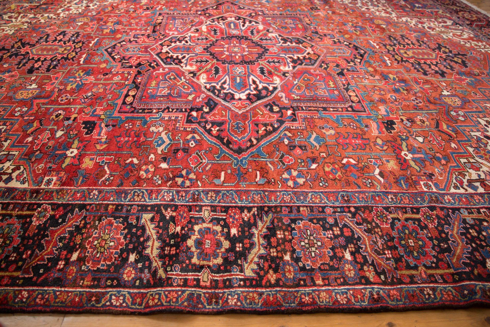 Mid-20th Century Vintage Heriz Carpet For Sale