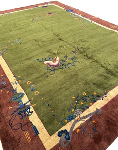 Alfombra china antigua de estilo Art Déco, 11x15, de Walter Nichols, 330 cm x 462 cm, circa 1920