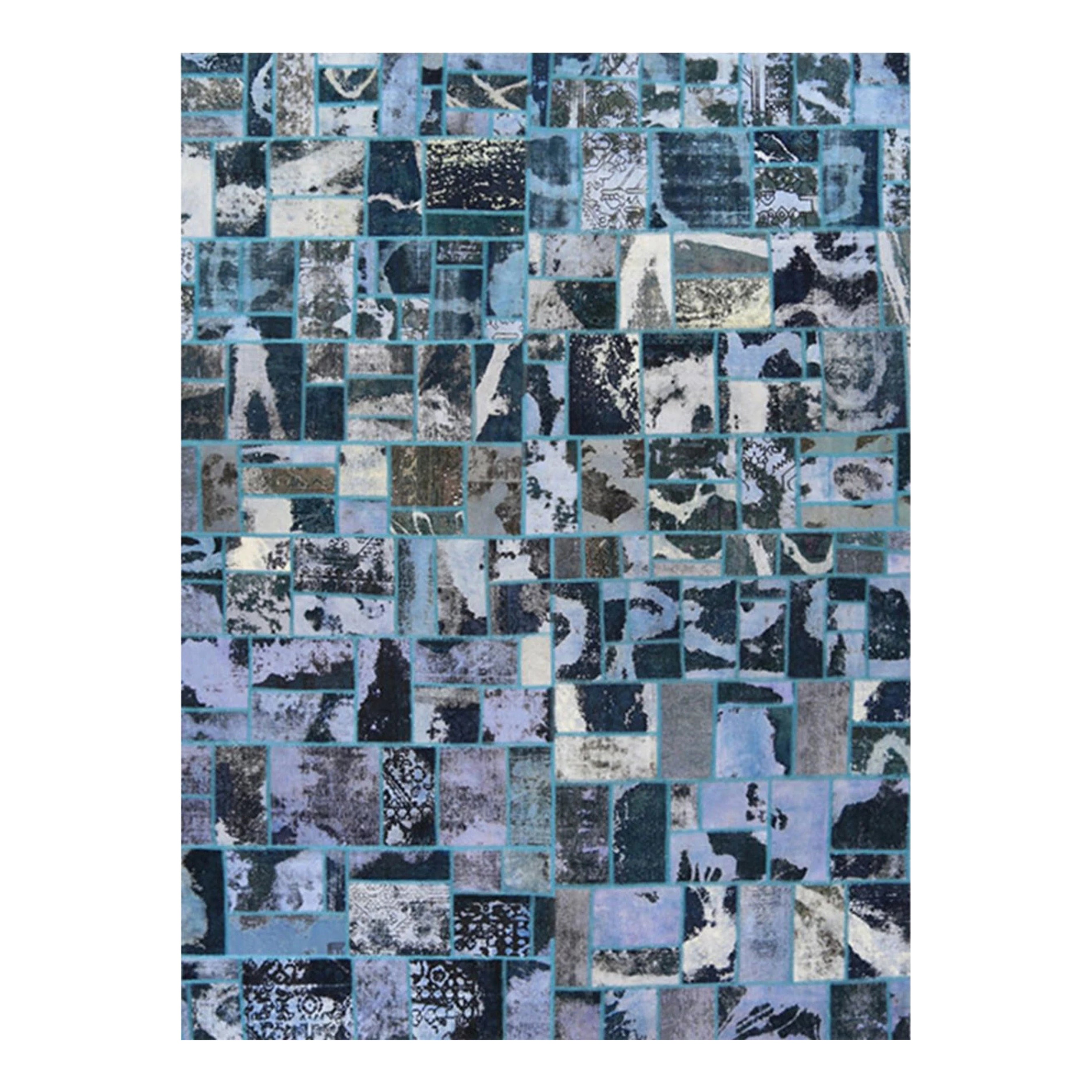 11x15 Hand-Knotted Vintage Distressed Patchwork Area Rug