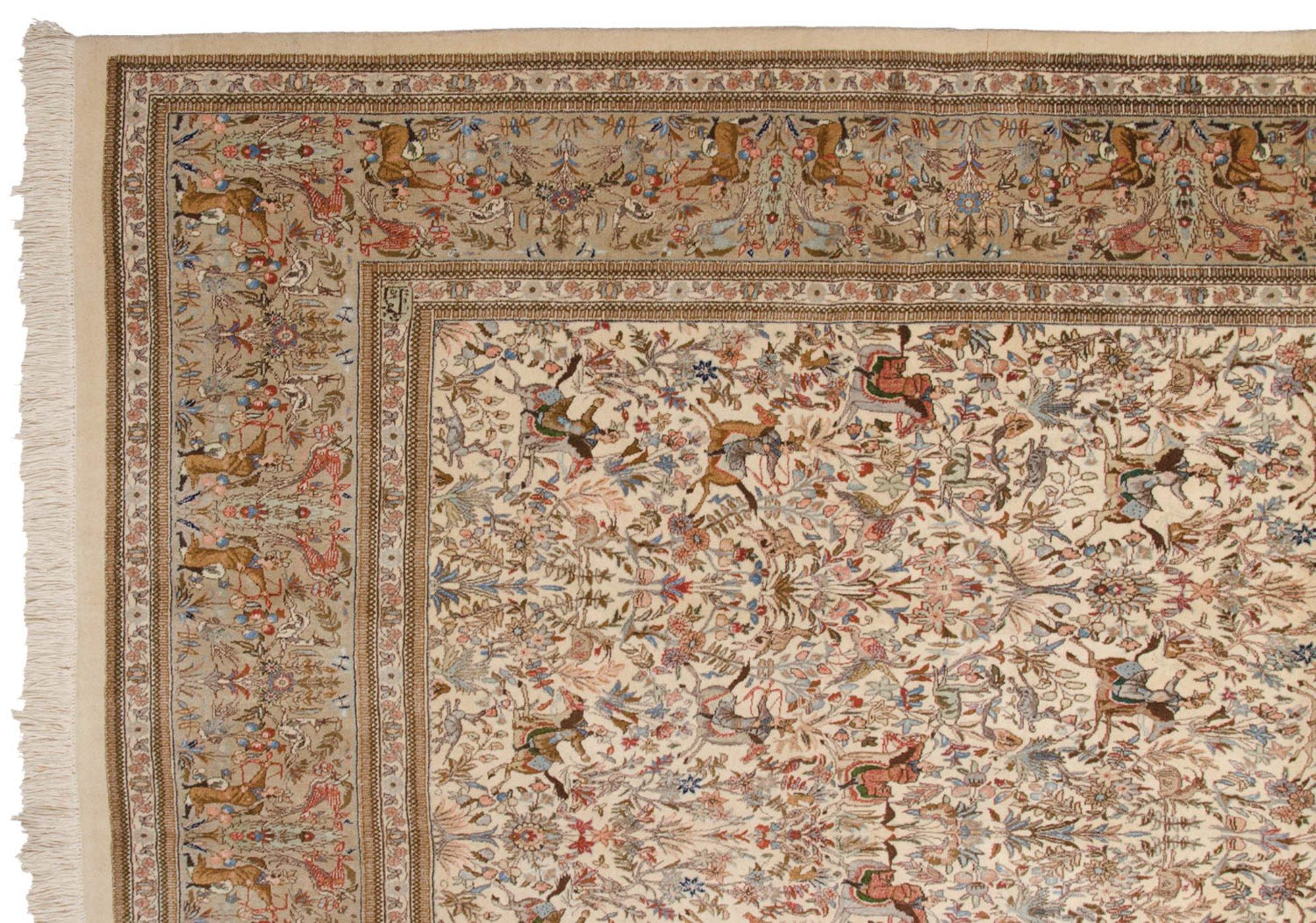 Persian Vintage Tabriz Carpet  For Sale