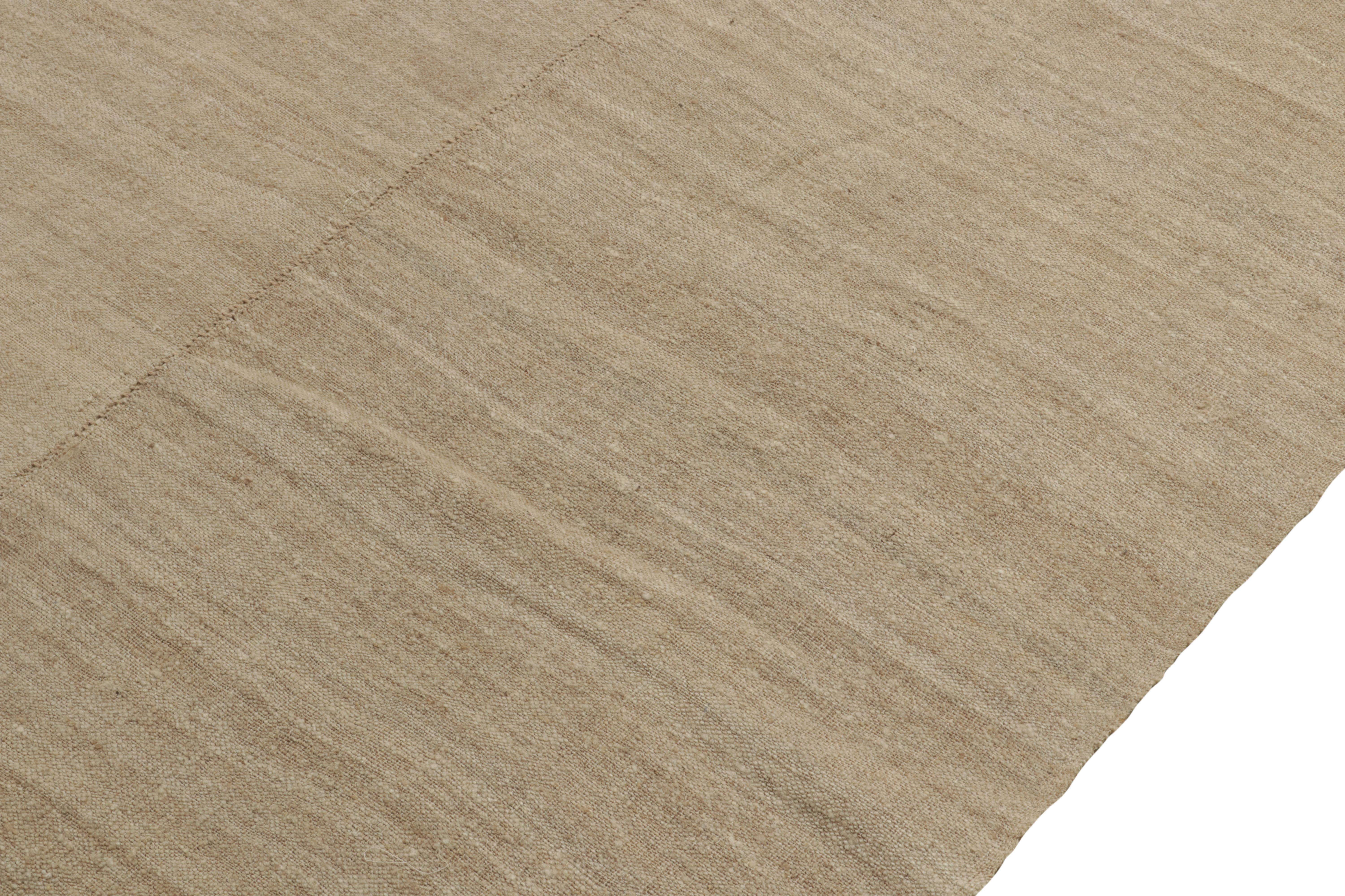 Turc Tapis Kilim contemporain beige et brun à panneaux marron de Rug & Kilim en vente