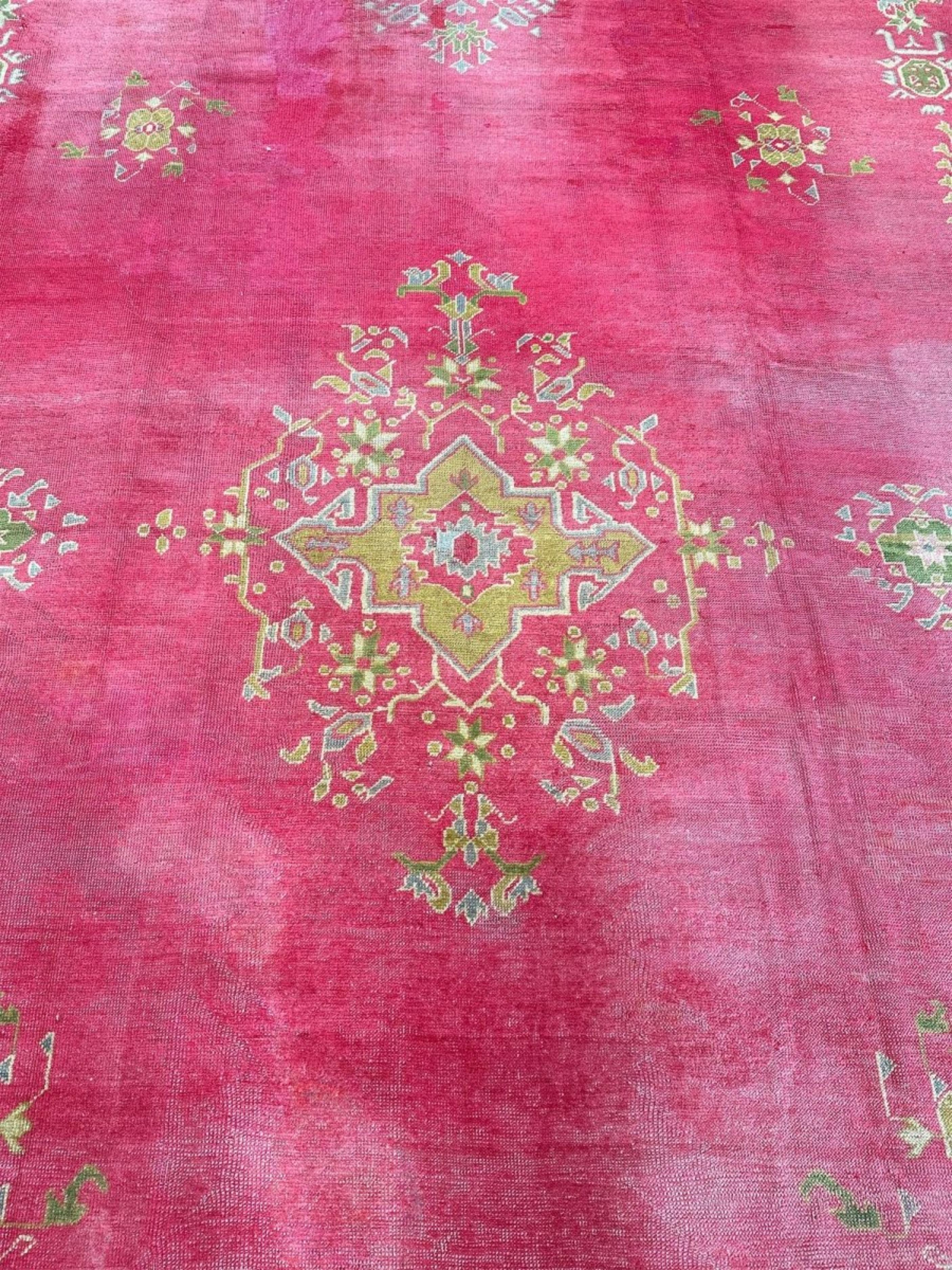 11x17 Handgeknüpfter antiker türkischer Oushak-Teppich im Angebot 5