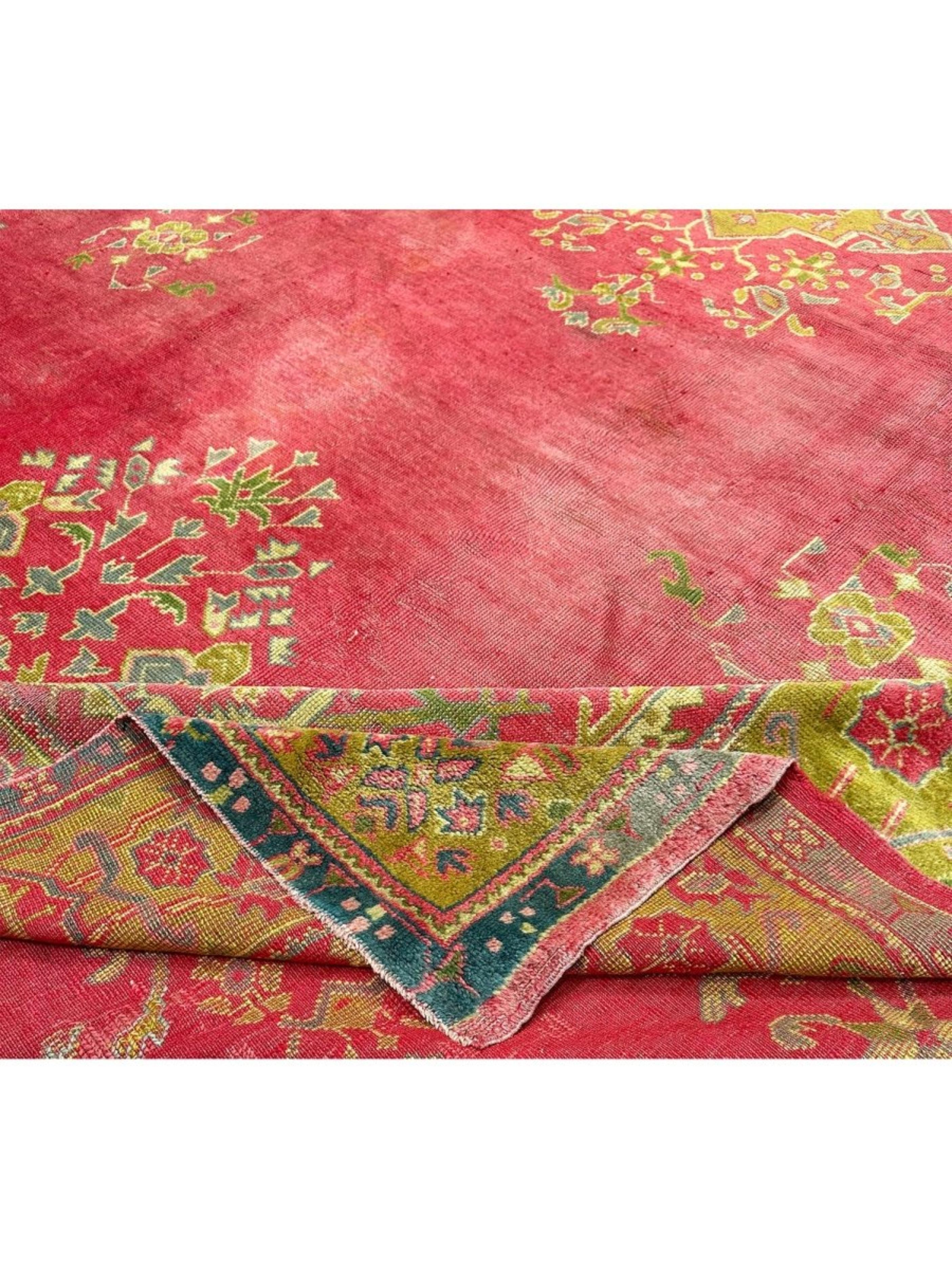 11x17 Handgeknüpfter antiker türkischer Oushak-Teppich im Angebot 6