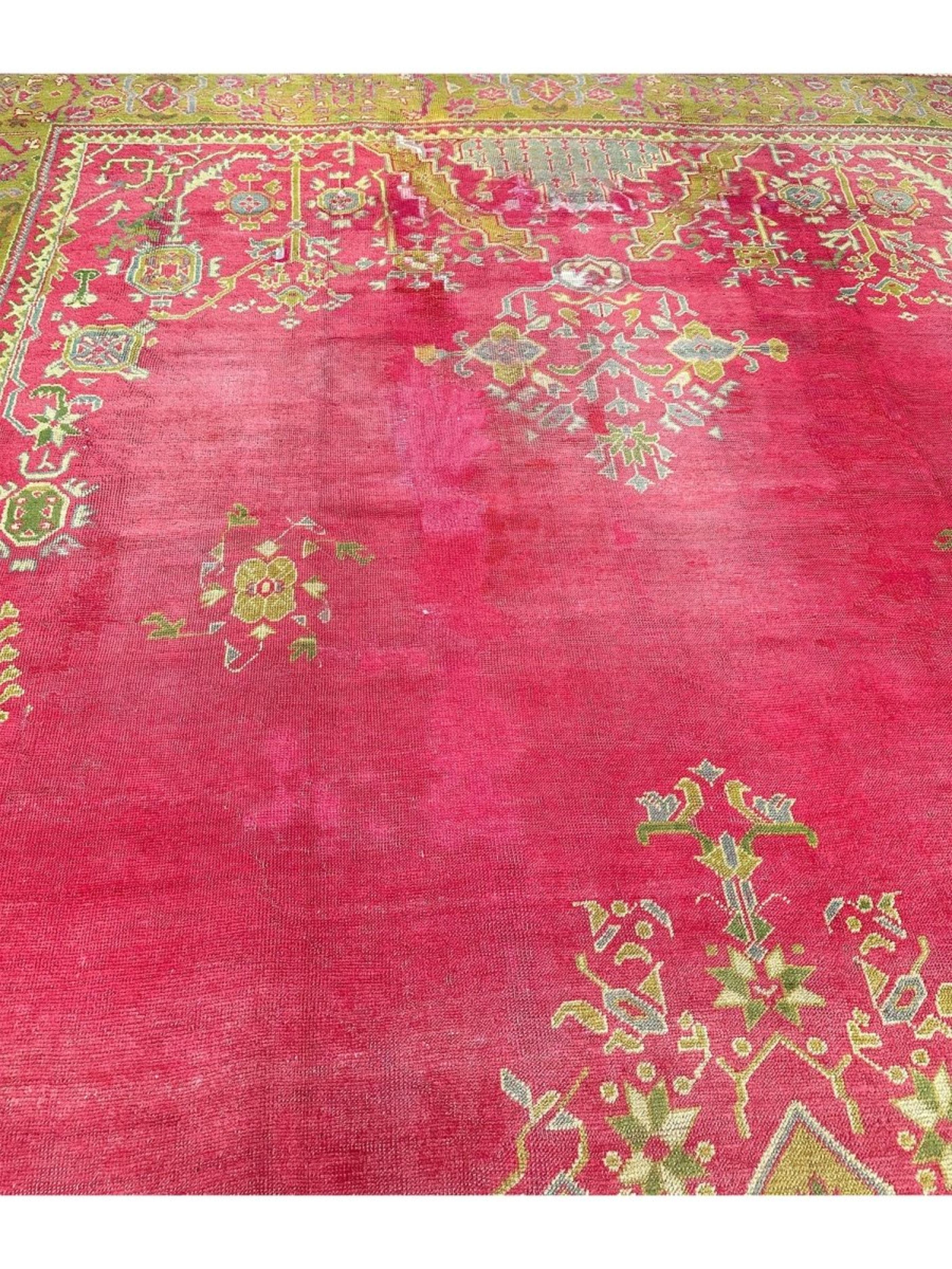 11x17 Handgeknüpfter antiker türkischer Oushak-Teppich im Angebot 2