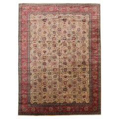 Tapis turc Oushak vintage 11x17, tapis Hereke de grande qualité, haute densité (KPSI), 340 cm x 498 cm