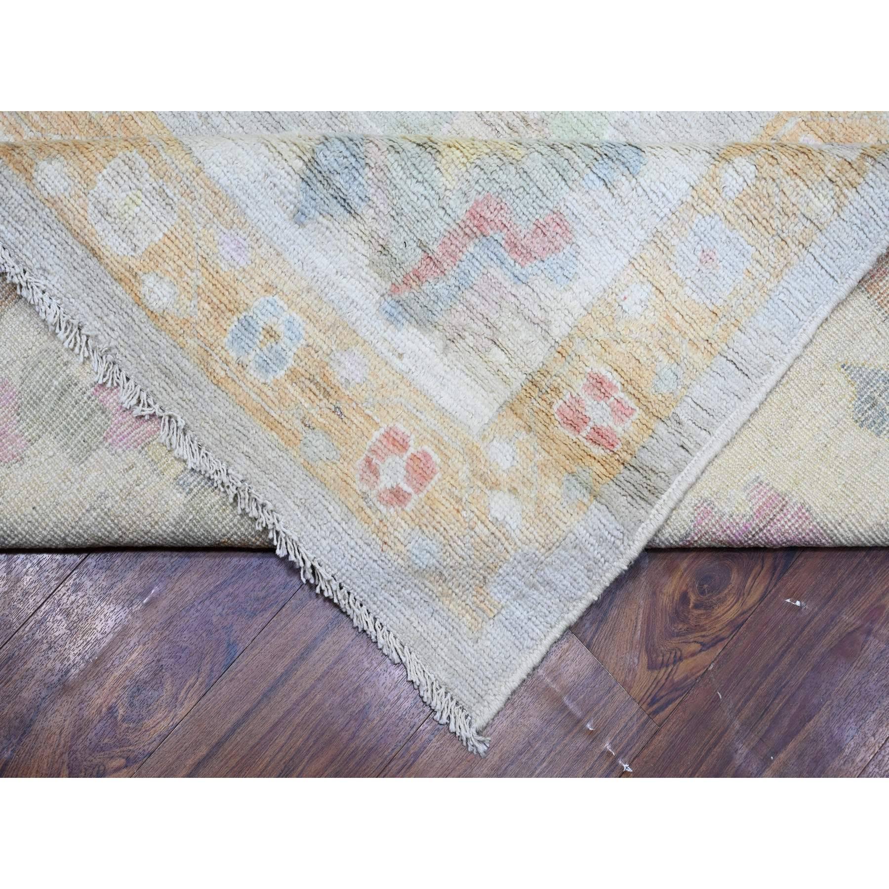 XXI secolo e contemporaneo Tappeto orientale afgano 11'x18' grigio Angora Oushak Leaf Design/One tutta lana annodata a mano in vendita