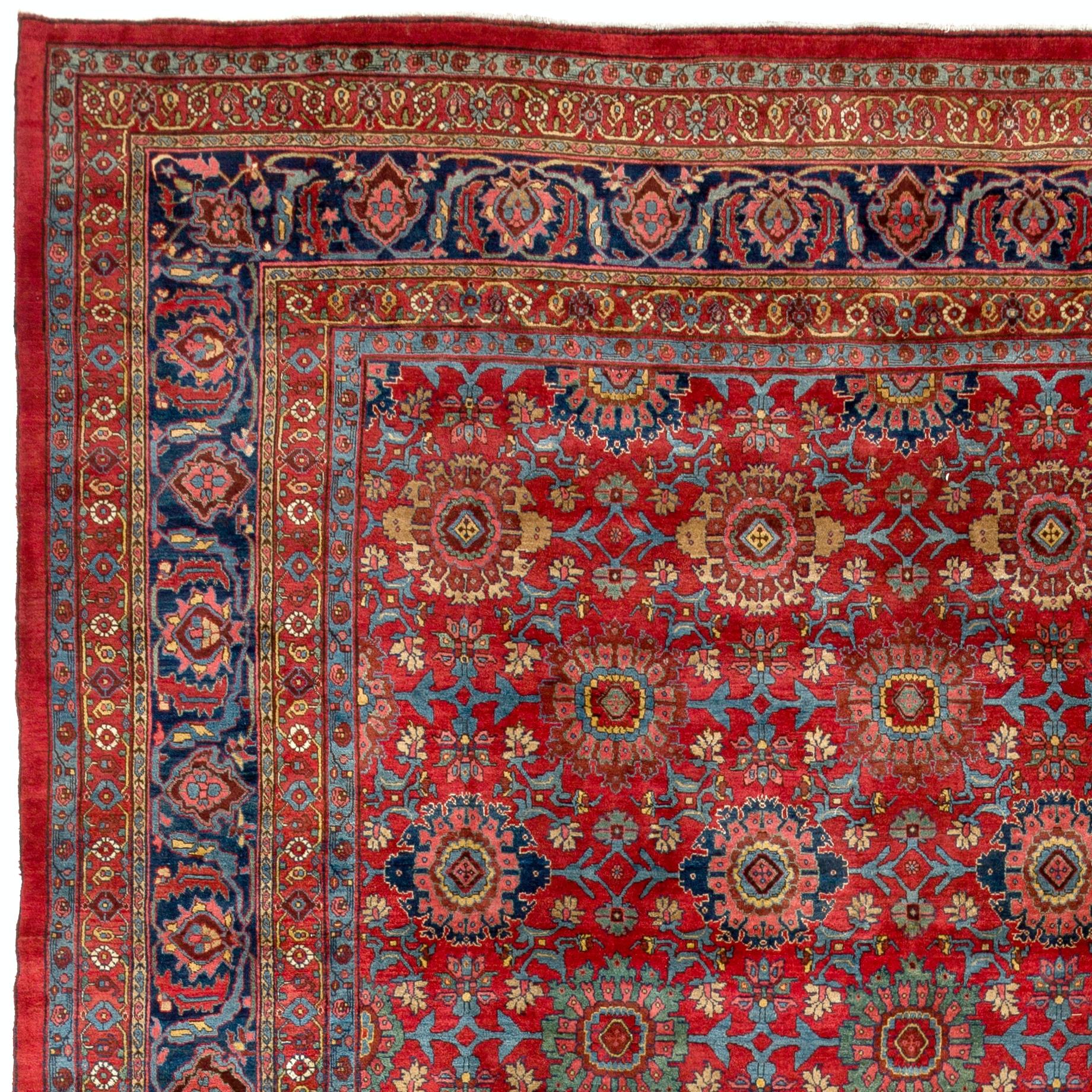 Persian 11x18.5 Ft Antique Bidjar Rug, Circa 1890 For Sale