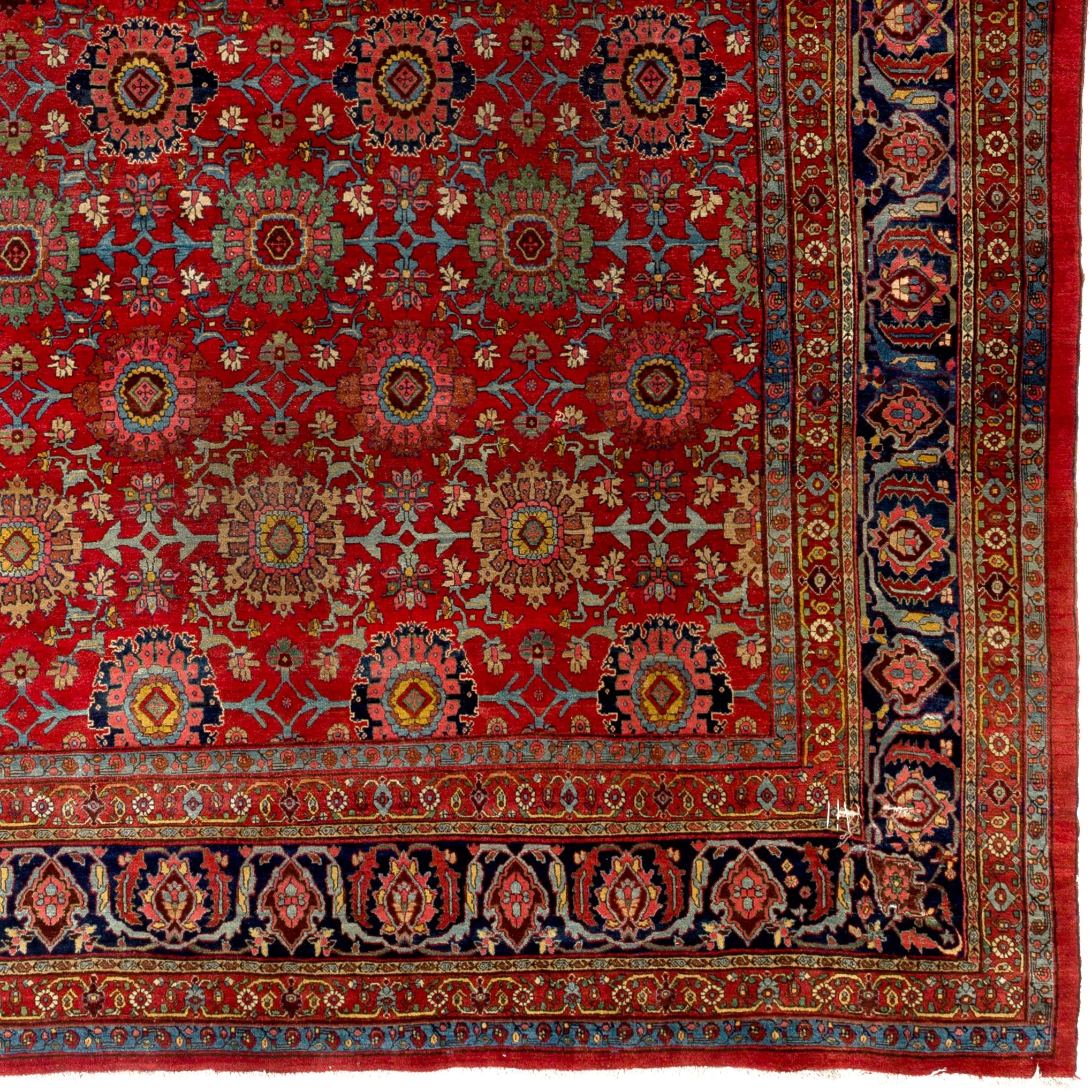 Persian 11x18.5 Ft Antique Bidjar Rug, Late 19th Century For Sale