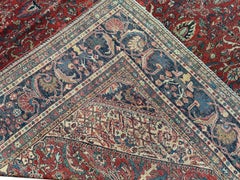 Tappeto turco Sultanabad antico, 11x19, motivo geometrico, trama fine, 323 cm x 582 cm