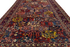 11x19 Antique Persian Bakhtiari "Garden" Rug Hand-Knotted Wool Khesti Medallion