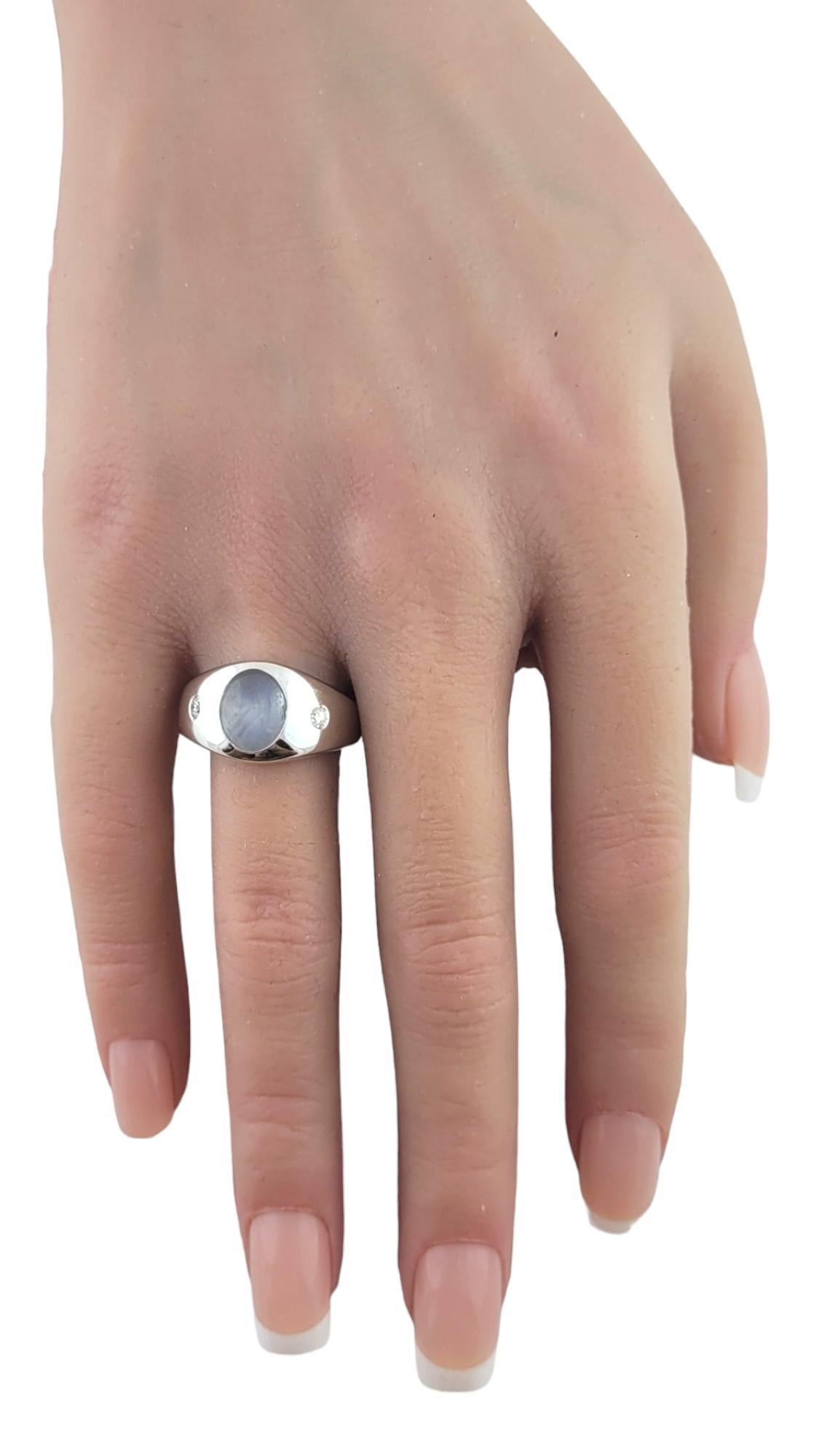 12 - 13K White Gold Natural Star Sapphire Diamond Ring Size 9.5 #22596 For Sale 1