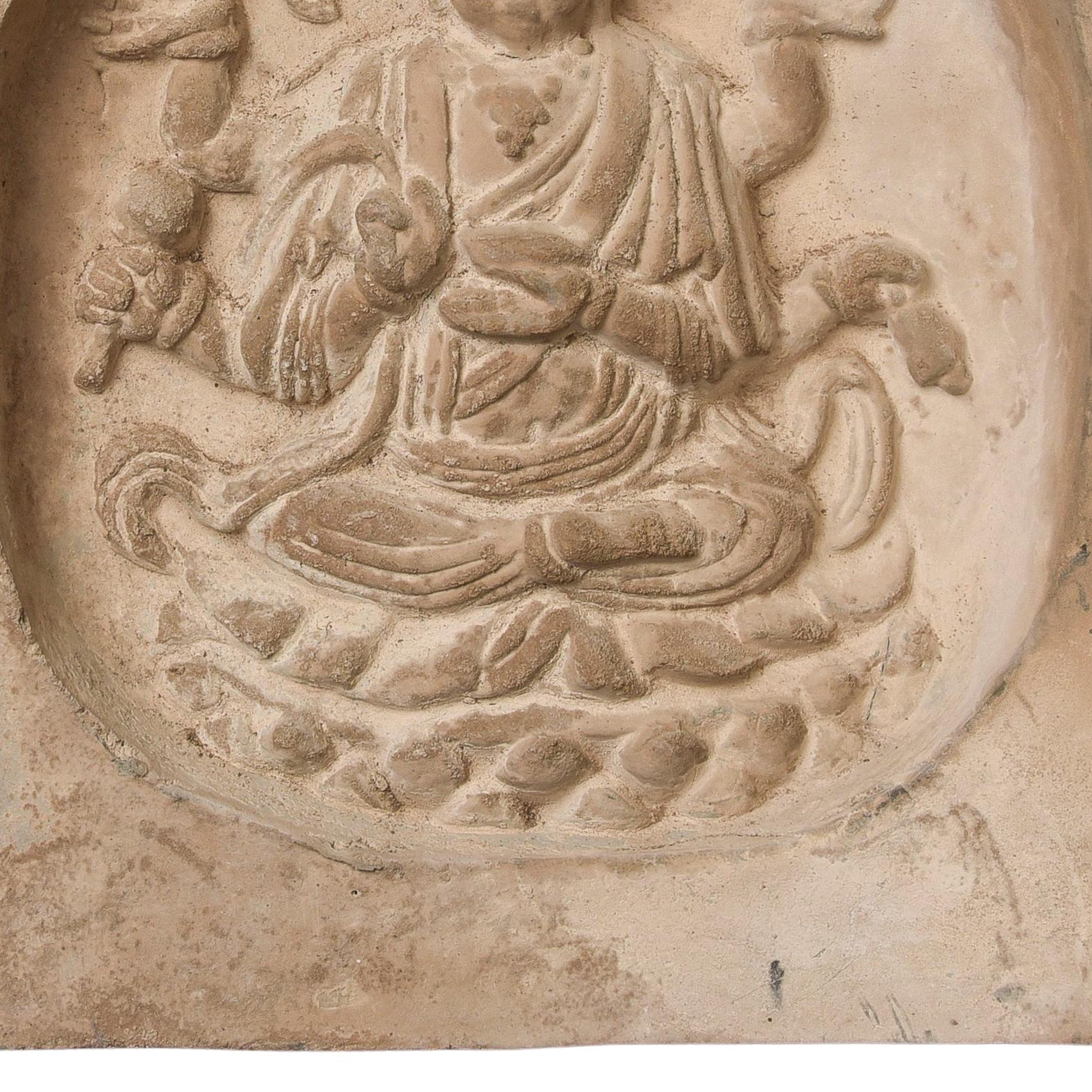 XVIIIe siècle et antérieur 122/13e siècle Dynastie Song Bouddha chinois en terre cuite Pièce murale architecturale 10355 en vente