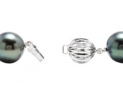 Tahitian Pearl Necklace 14k Solid White Gold Clasp