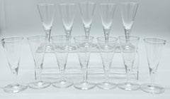 12  1960s Steuben #7924 Controlled Bubble Large Goblets/ Champagnes