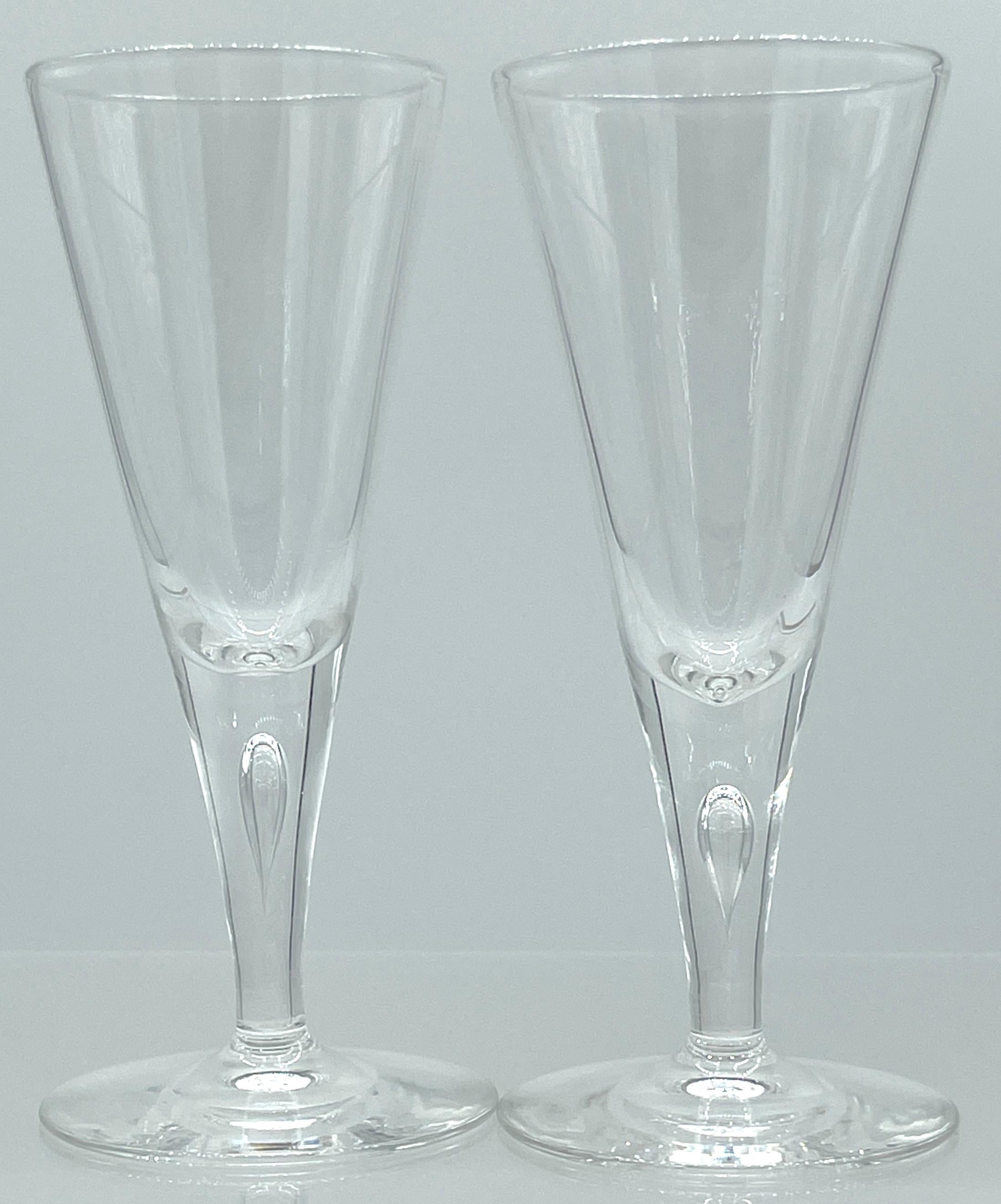12  1960s Steuben #7924 Burbuja Controlada Copas Grandes/ Champagnes Moderno en venta