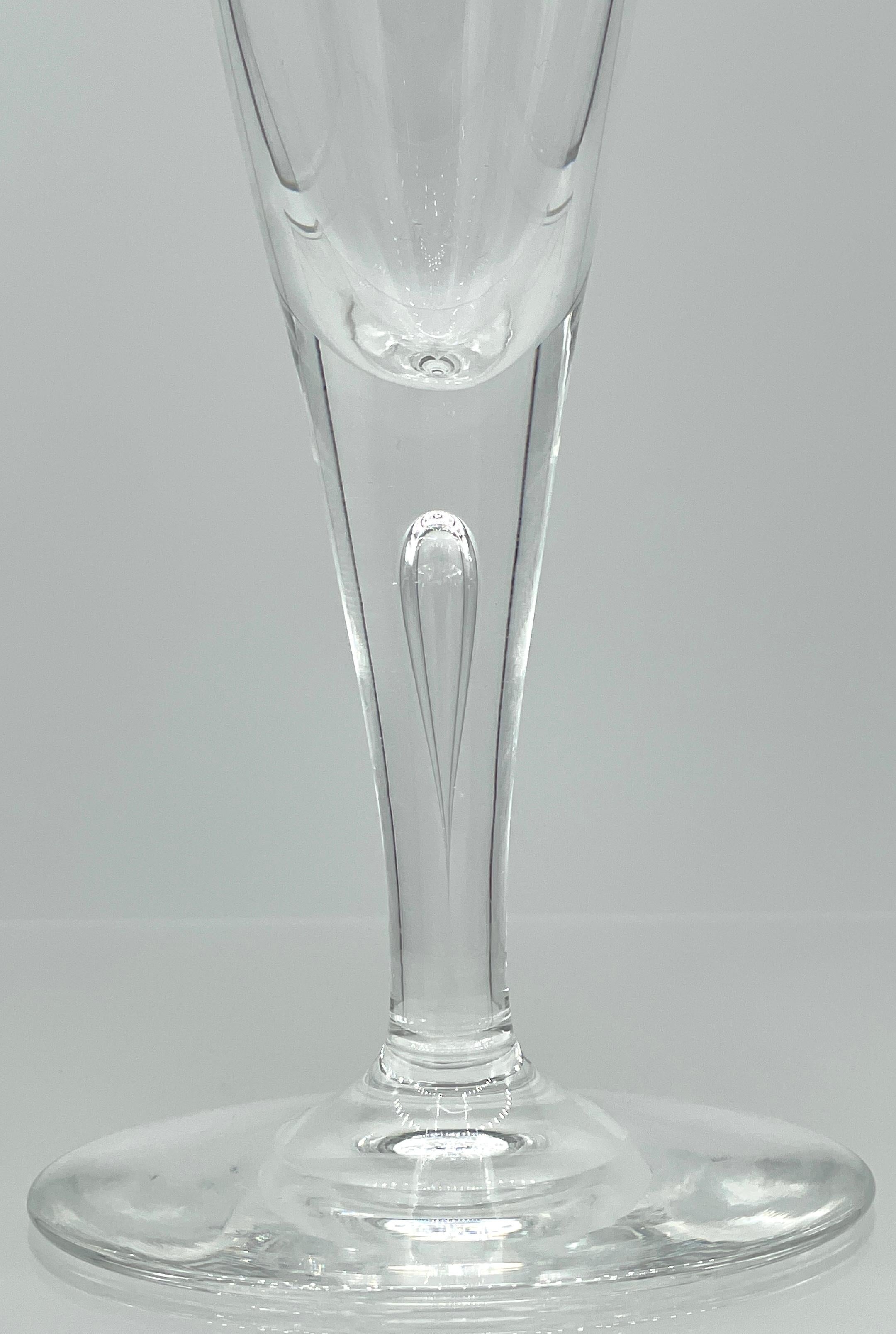 12  1960s Steuben #7924 Burbuja Controlada Copas Grandes/ Champagnes Estadounidense en venta